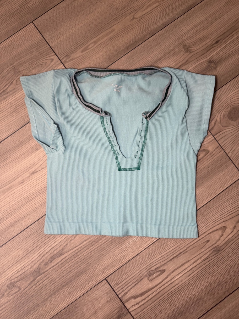 Urban Outfitters  Out from Under Light Blue Cropped Ribbed Top